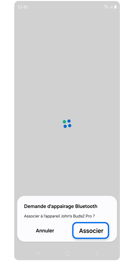 Fenêtre contextuelle de jumelage Bluetooth.