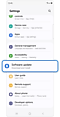 Settings home screen.