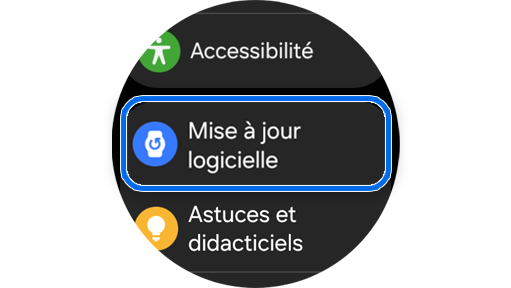 Écran d’accueil des paramètres d’une Galaxy Watch7.