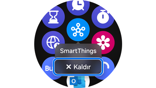 Galaxy Watch'tan bir uygulamayı kaldırma seçeneği.