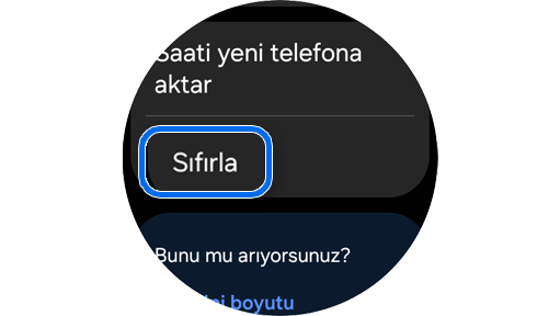 “Genel” ayarlardaki “Sıfırla” seçeneği.