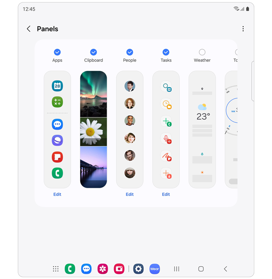 Edge panel after One UI 6.1.1