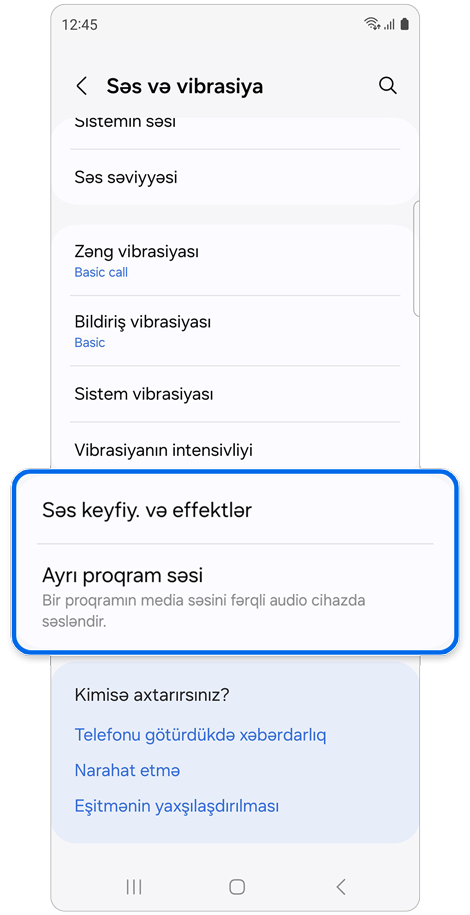 Səs və vibrasiya parametrləri