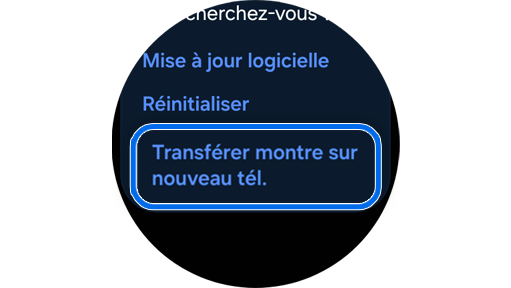 Écran d'accueil du menu À propos de la montre sur une Galaxy Watch.