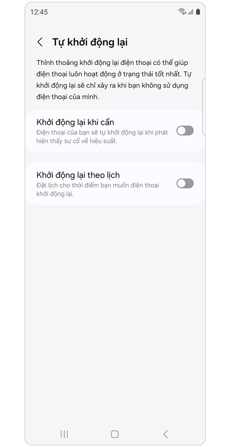 Tự động khởi động lại cài đặt.