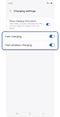 Charging settings screen