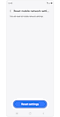 Reset mobile network settings screen.