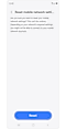 Reset mobile network settings screen.