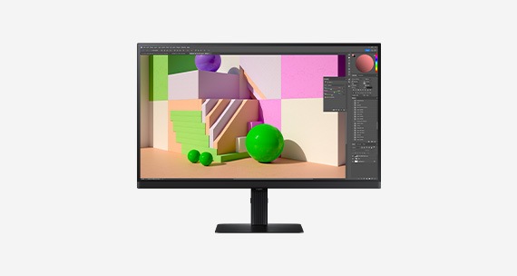Monitor 4K UHD con trabajo de diseño en la pantalla