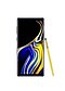 Ocean blue Samsung Galaxy Note9 with a yellow Note Pen leaning on the side