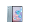 Un Galaxy Tab S6 Lite en negro con un fondo de pantalla multicolor en pantalla. Hay un S Pen rosa colocado a la izquierda.