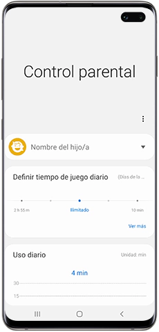 Funciones principales del Control parental en el Inicio de Niños