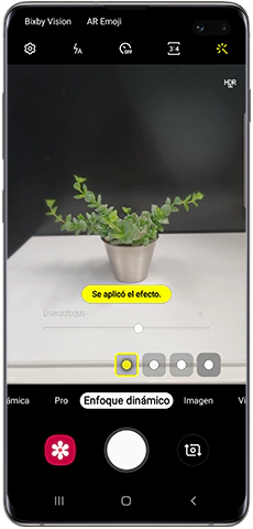 Efectos de desenfoque Live Focus de la cámara del Galaxy S10