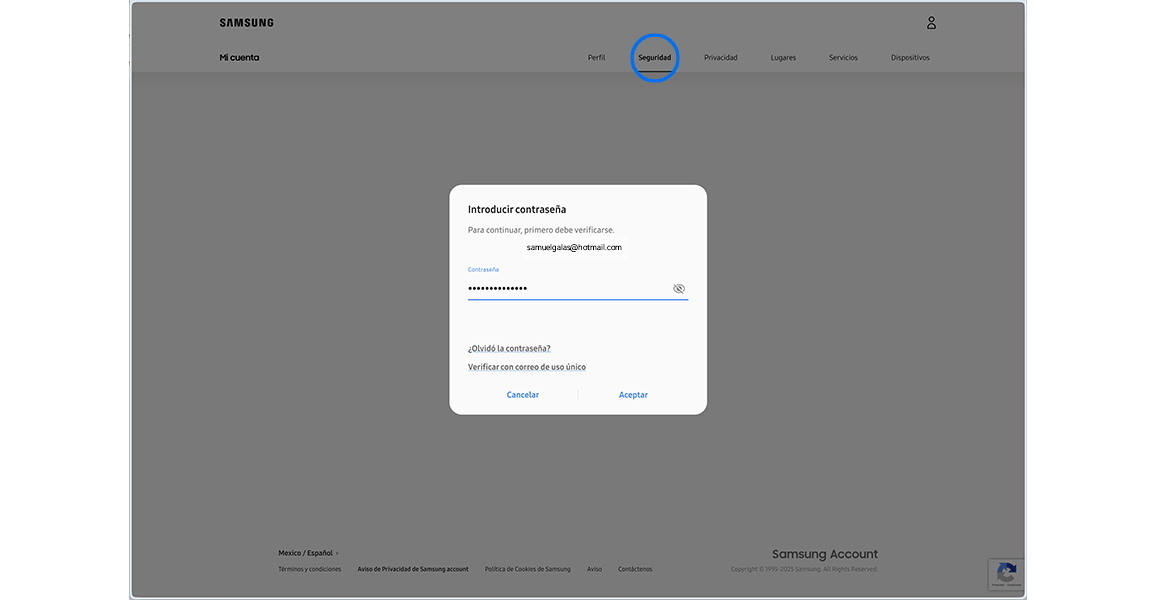 Verify identity screen.