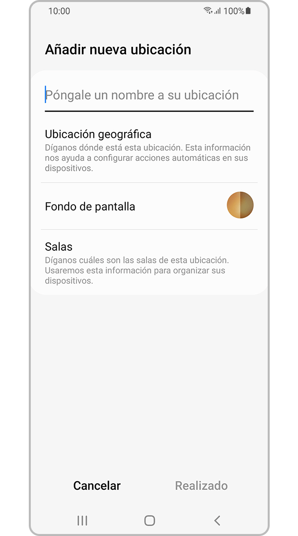 Add a new location screen in the SmartThings app.