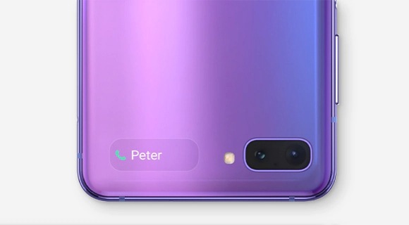 Imagen de pantalla de cubierta del dispositivo Galaxy Z Flip