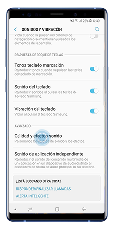 Seleccione Calidad y efectos sonido