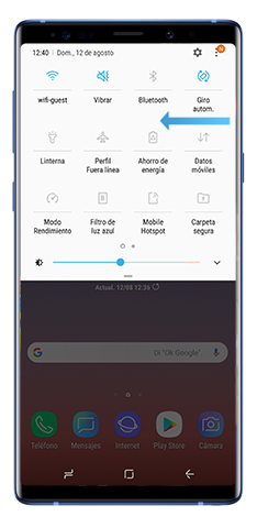 Expanda el panel de notificaciones