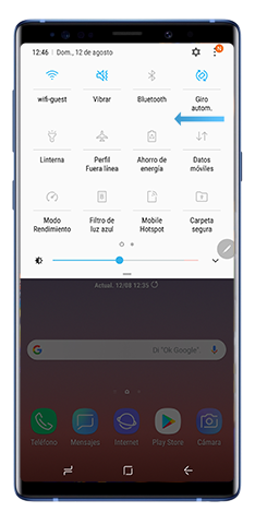 Desplace el panel de notificaciones