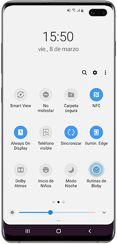 Pulse el ícono de las Rutinas de Bixby para activarlas