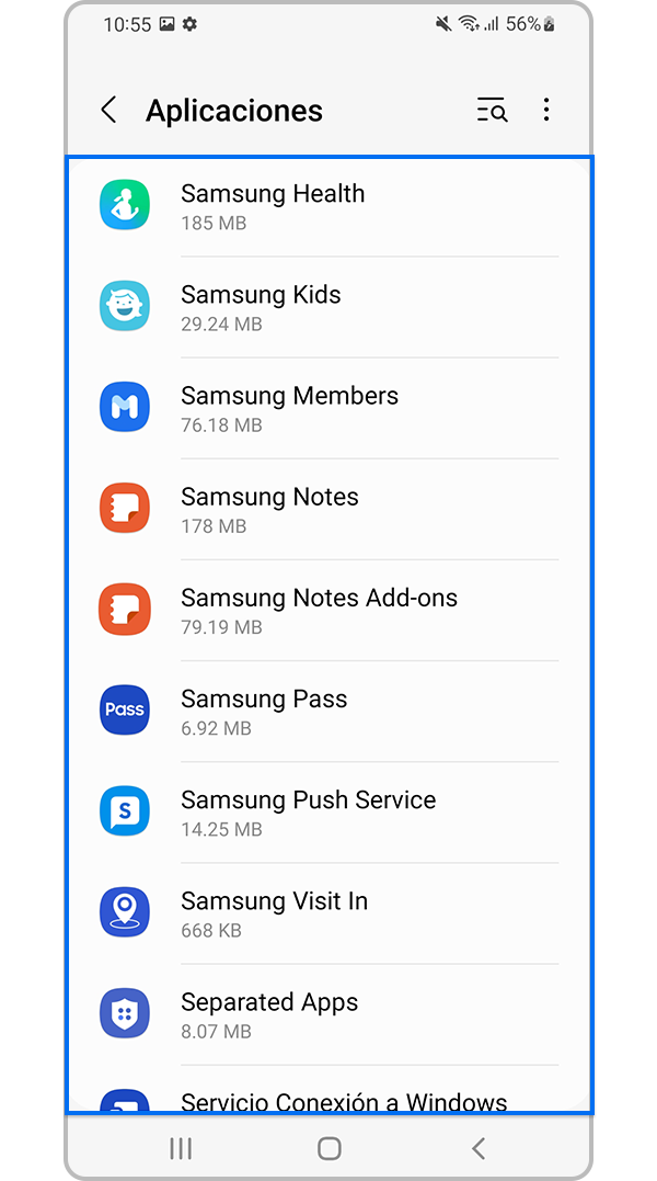 Elige la aplicación para cambiar los permisos