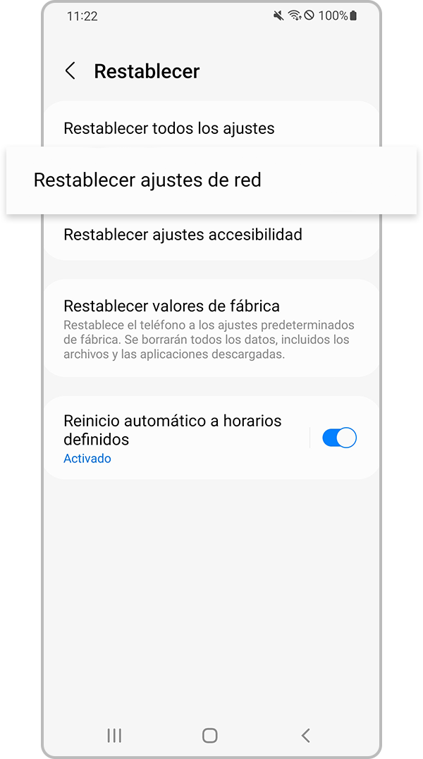 Selecciona Restablecer ajustes de red