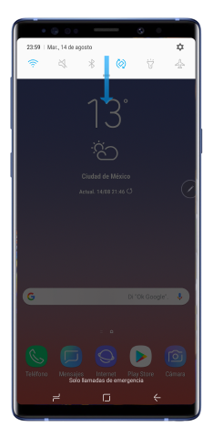 Expanda el panel de notificaciones