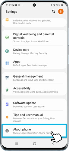 How to go to About phone