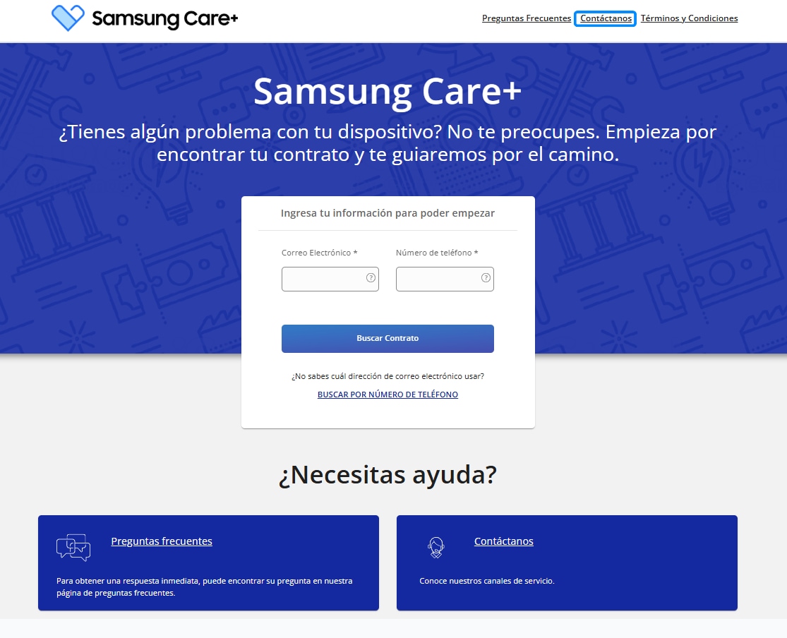<b>Paso 1.</b> Selecciona la opción de contáctanos como se muestra en la imagen