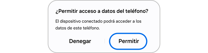Tocar el botón Permitir para acceder a los datos del teléfono