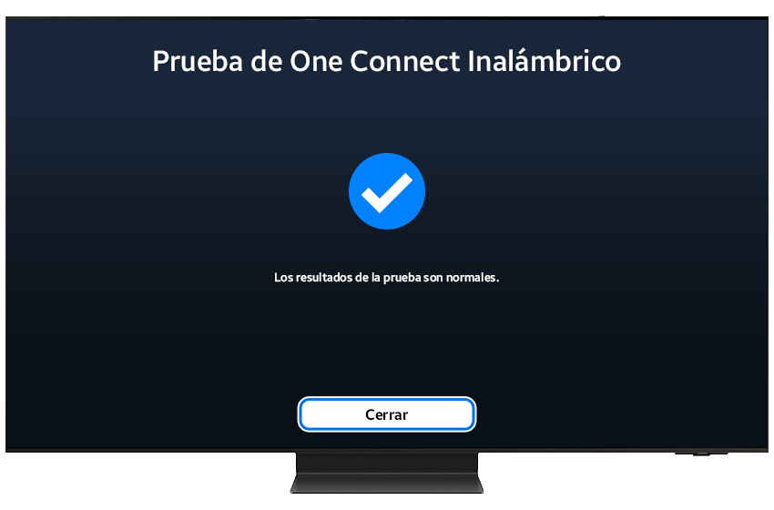 Close button highlighted on the Wireless One Connect Test page.