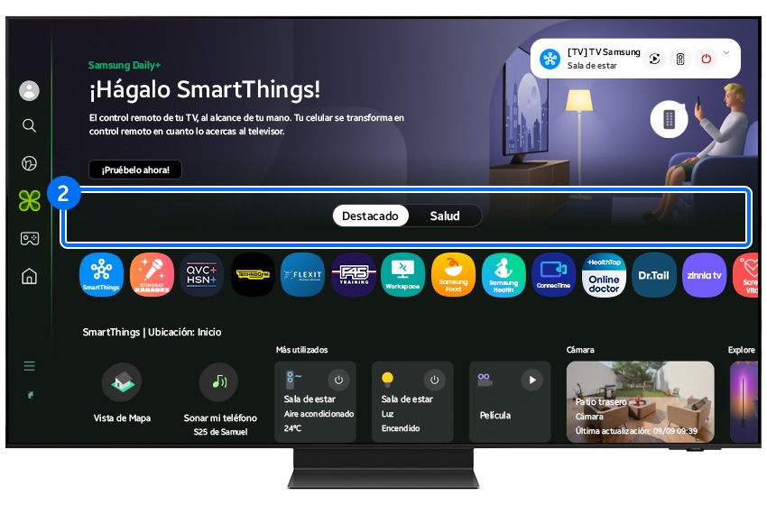 Displaying the Tab area of Samsung Daily+