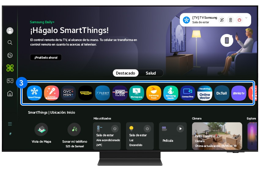 Displaying the App List area of Samsung Daily+