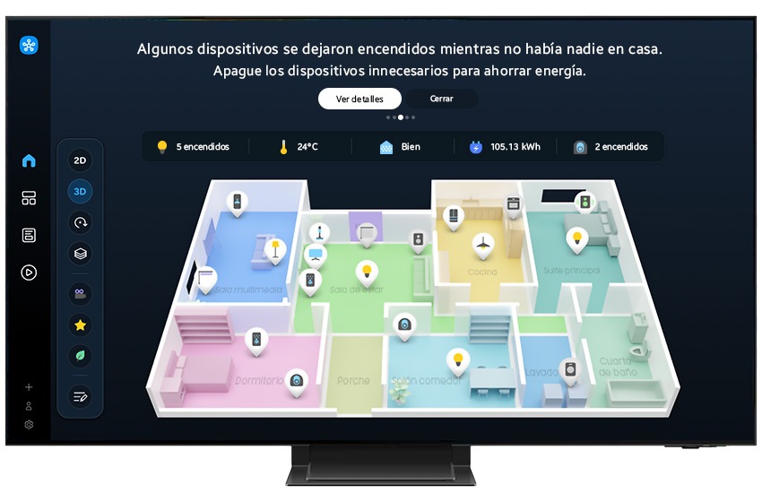 Displaying IoT home map page on a Samsung TV