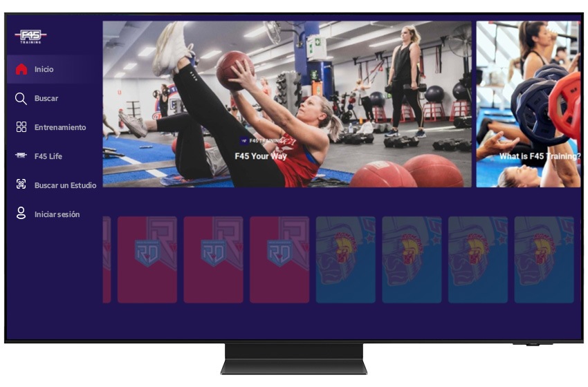 Displaying a home workout channel page on a Samsung TV