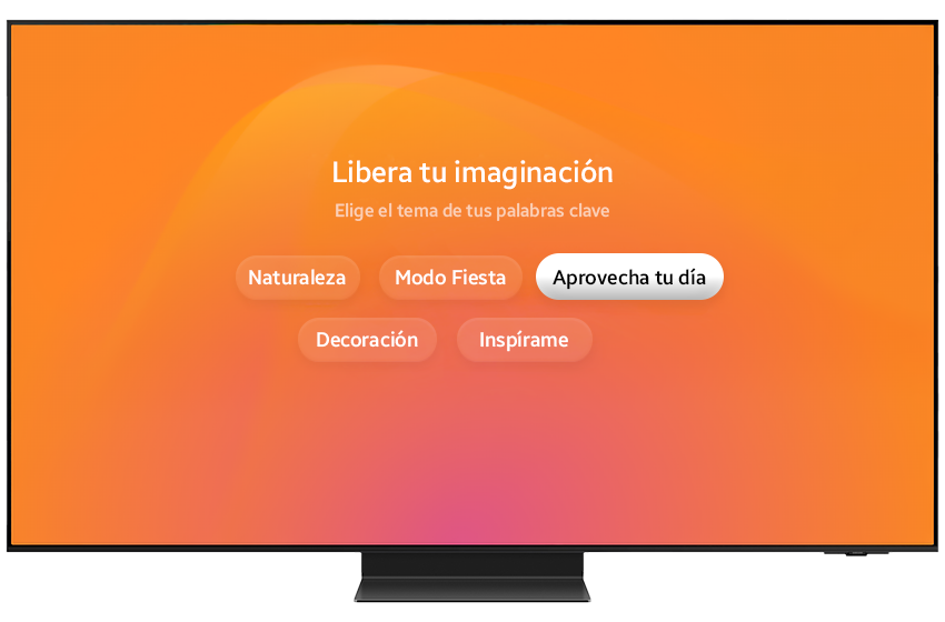 Samsung Smart TV screen showing available categories for personalization.