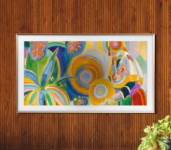 Obra de arte contemporáneo \"Mujer portuguesa\", de Robert Delaunay, mostrada en Samsung The Frame TV.