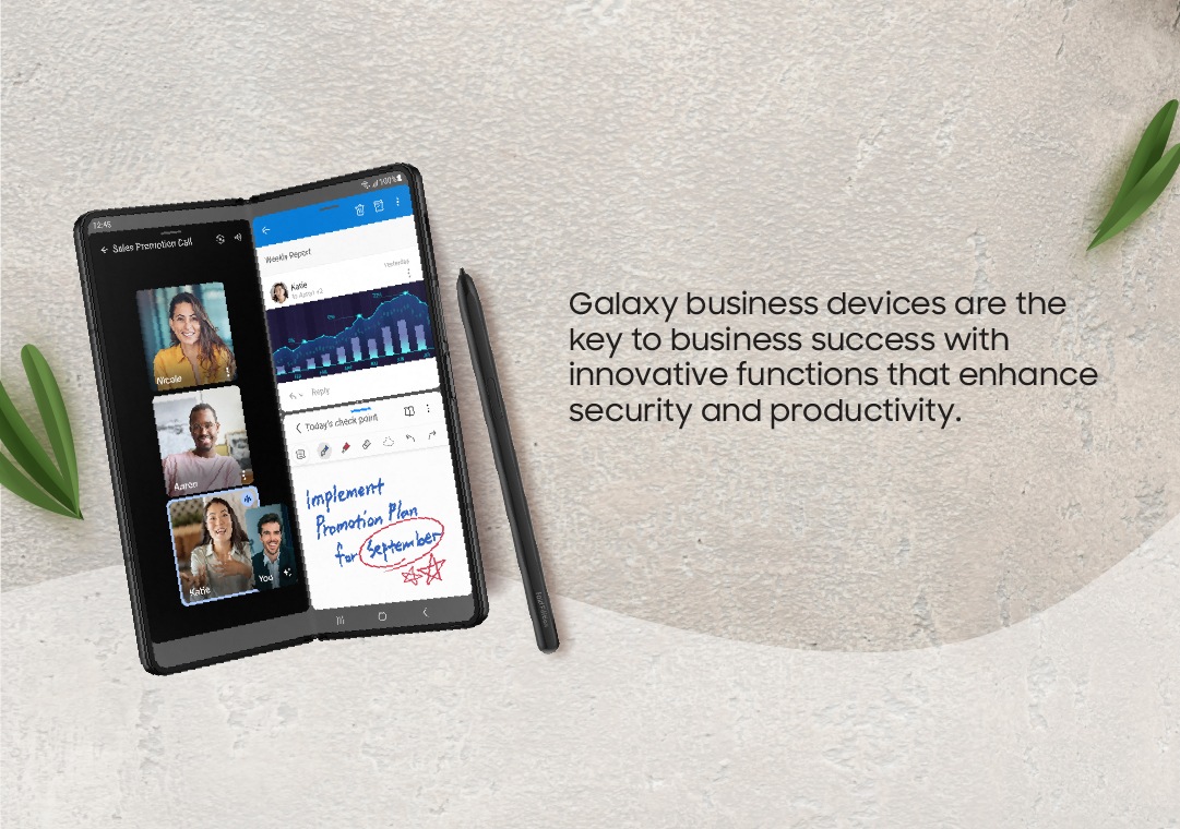 Galaxy business devices, like the Samsung foldable phones, are the key to business success with innovative functions that enhance security and productivity.
