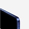 The image showcases the sleek corner of a Samsung Galaxy Z flip 7 smartphone, finished in deep blue. The focus is on the rounded edge, which features a subtle camera and microphone cutout that highlights the modern design and craftsmanship of the device.