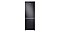 Rear views of a 'Bottom Mount Freezer with Optimal Fresh Zone in black color.