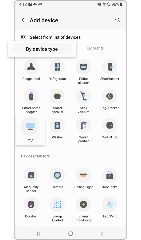 select by device type