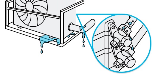 pipe connection of outdoor unit