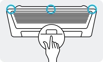 push the button to open the grille