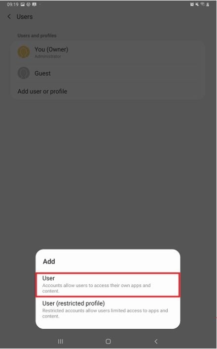 tap user