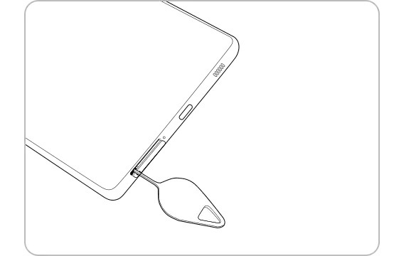 Insert ejector tool into SIM card tray