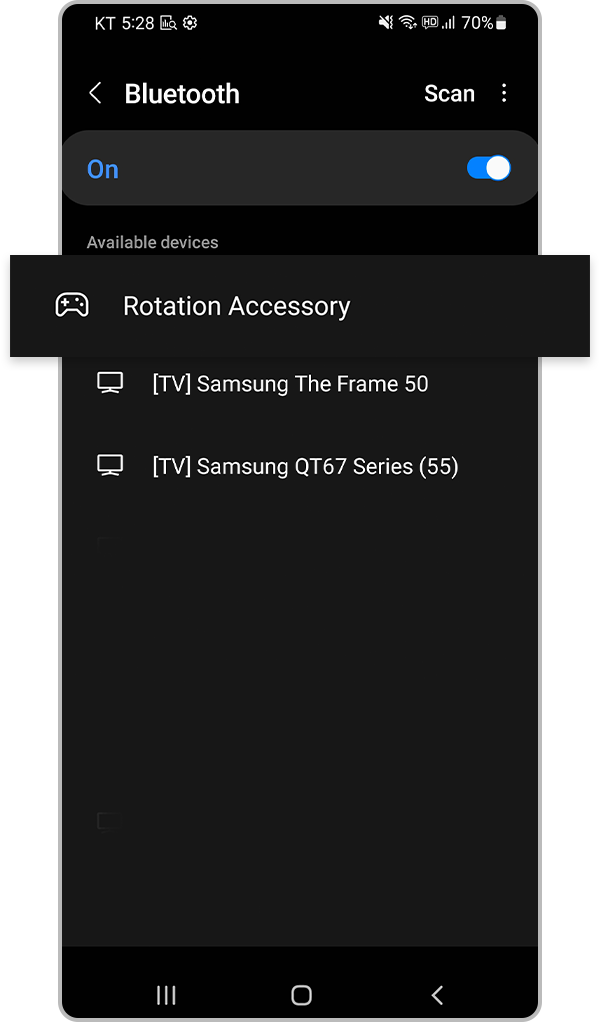 find rotation accessory in the list