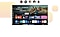 A personalized home UI screen displays different streaming options and apps available on Samsung Tizen OS. Above the screen are icons for the accounts of different household members, including Dad, Mom, Son, Daughter and Grandma.