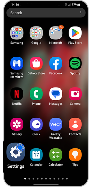 Sélectionnez un compte Samsung