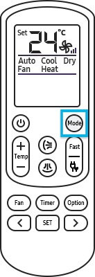 sélectionner le mode refroidissement