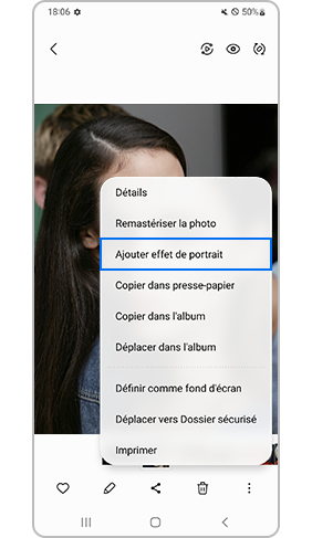 ajouter un effet portrait